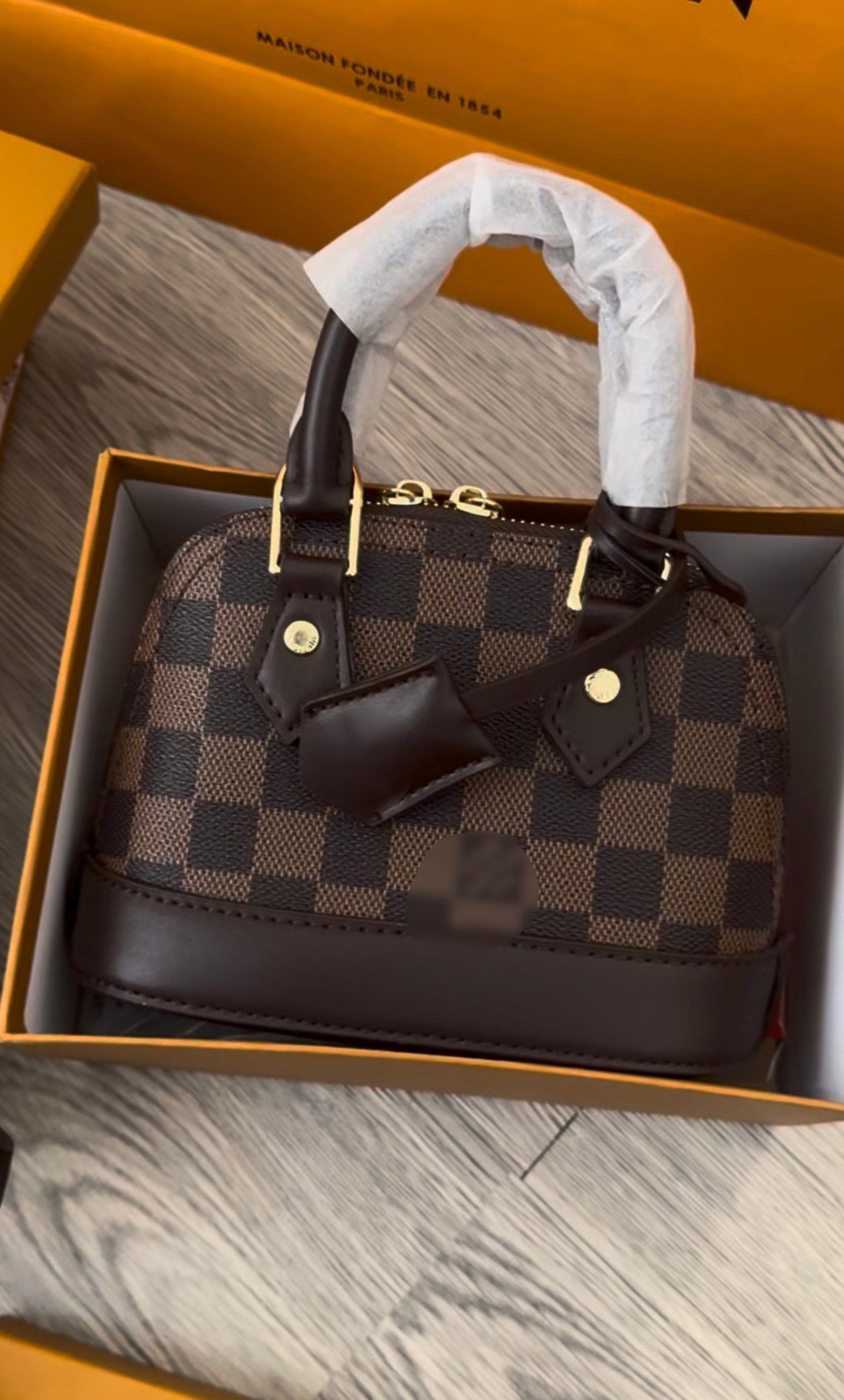 Inspired Checker Brown Purse