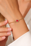 Red Clover Gold Bracelet