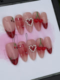Heart Cherries Nails