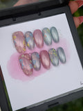 Flower Cat Eye Nails ( Almond shape)
