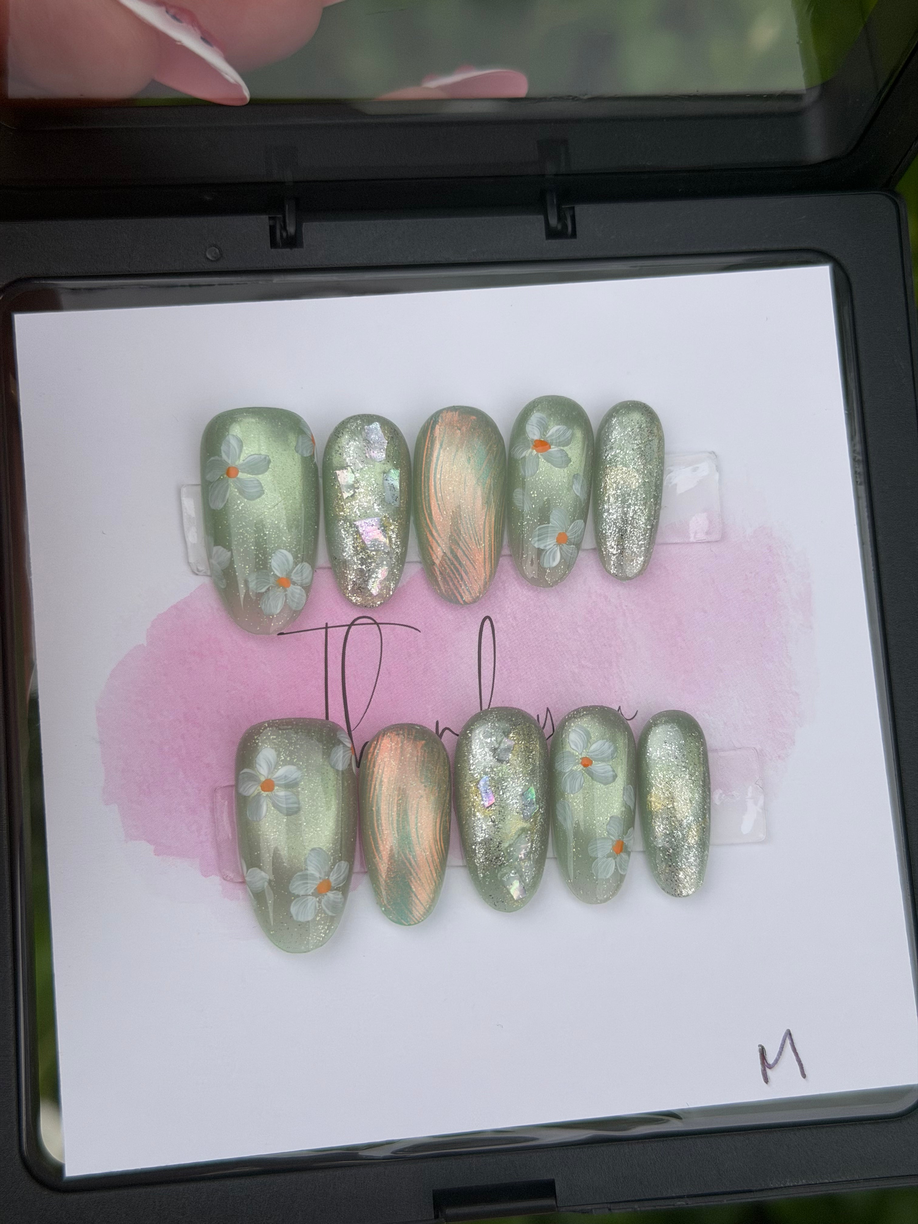 Sage Chrome Nails