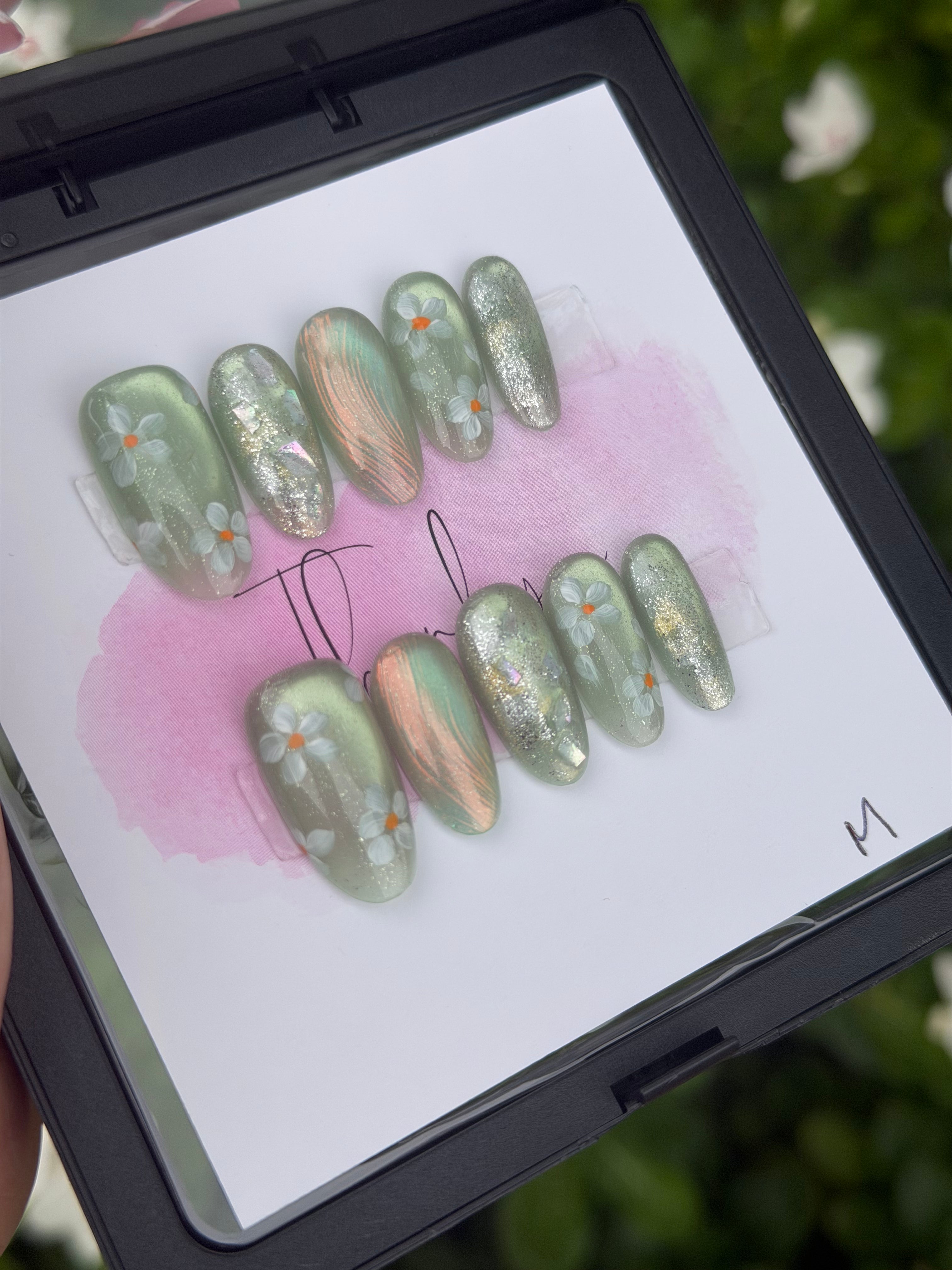 Sage Chrome Nails