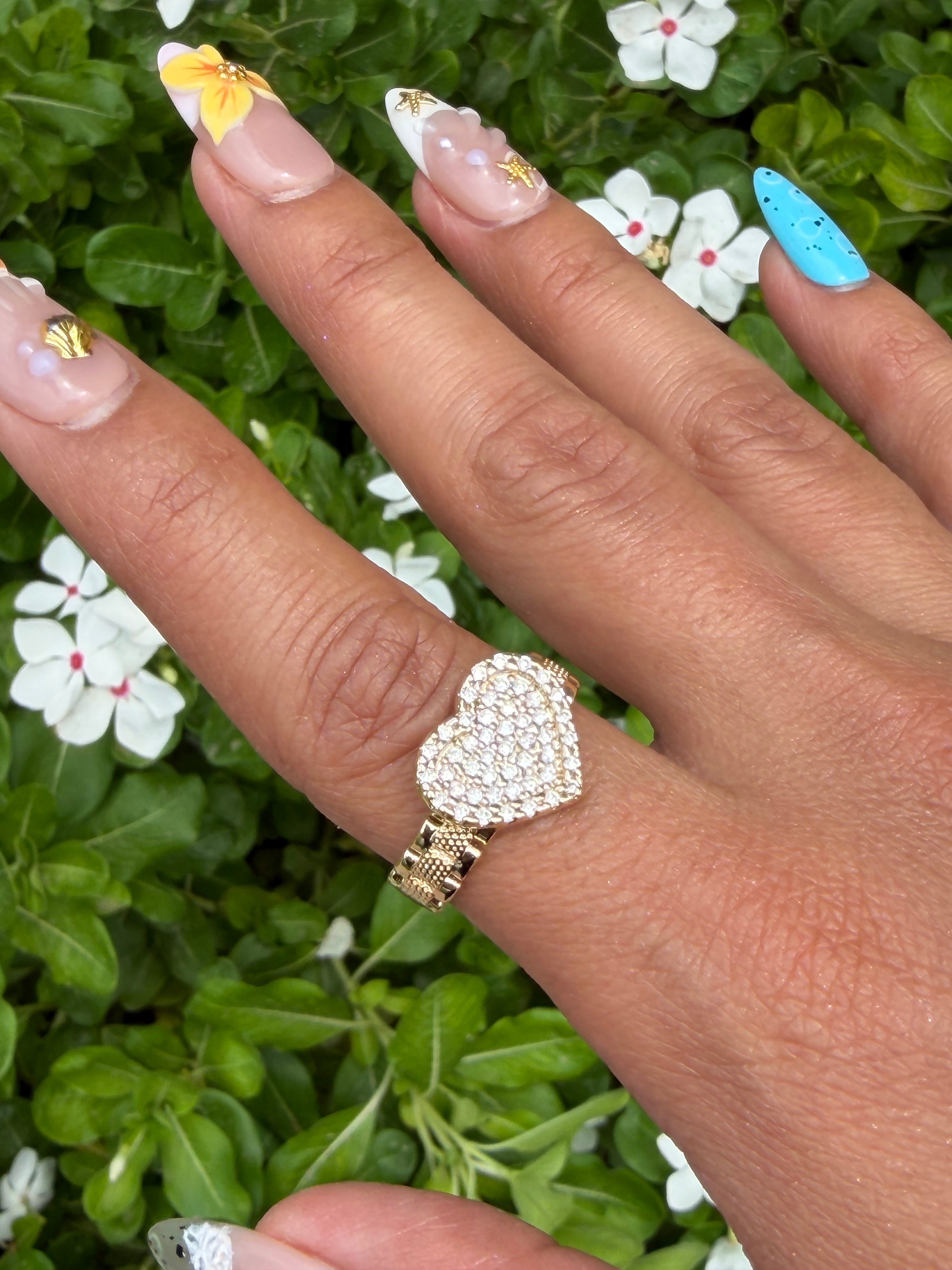 Diamond Heart Rolex Ring