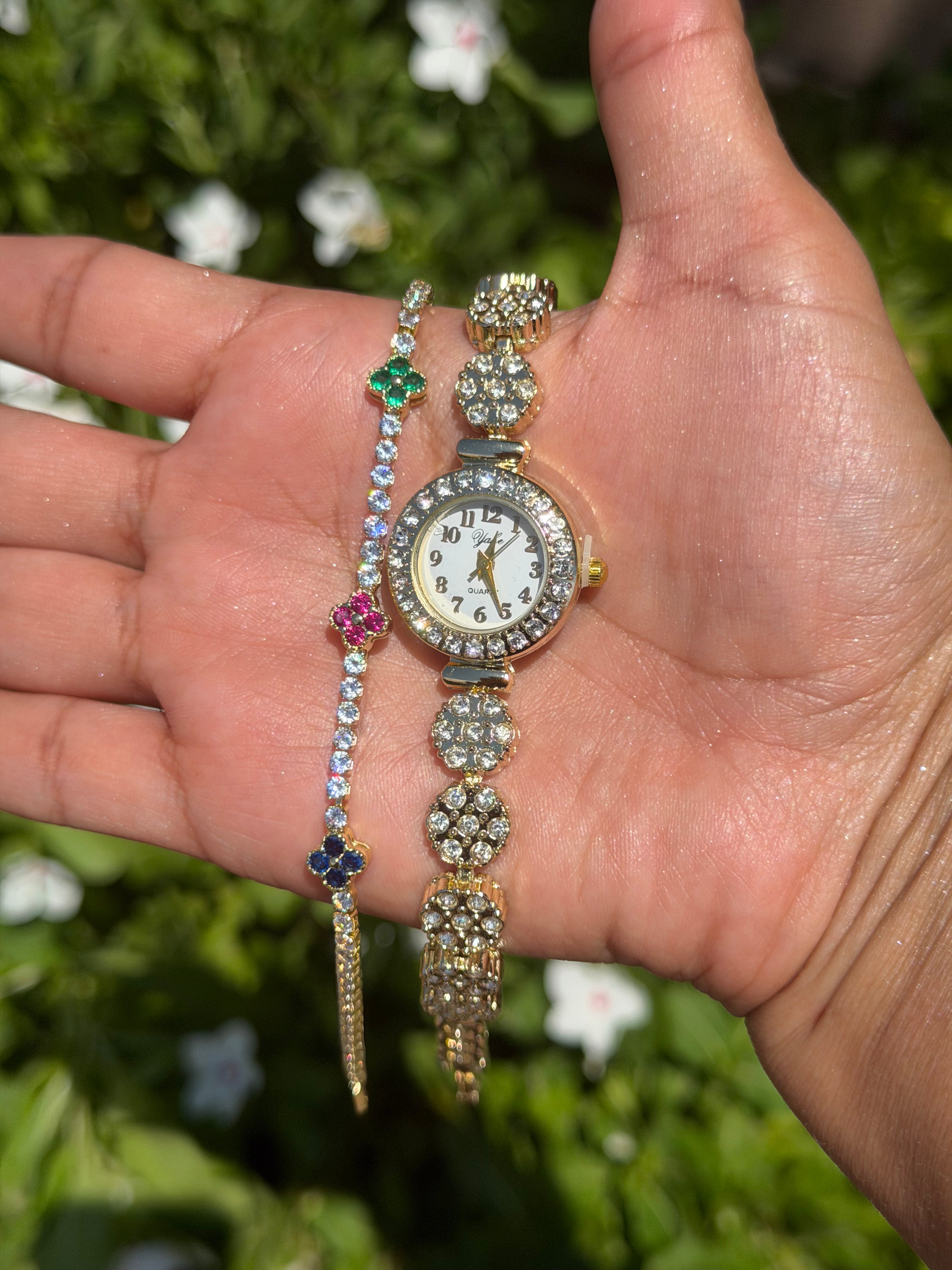 Watch & multiple color clover